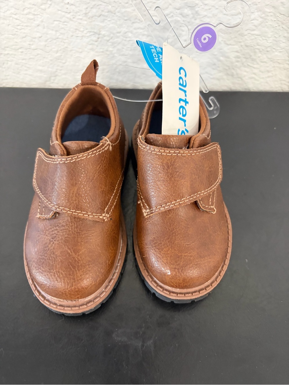 Carter's Brown Toddler Hook-and-Loop Dress Shoes